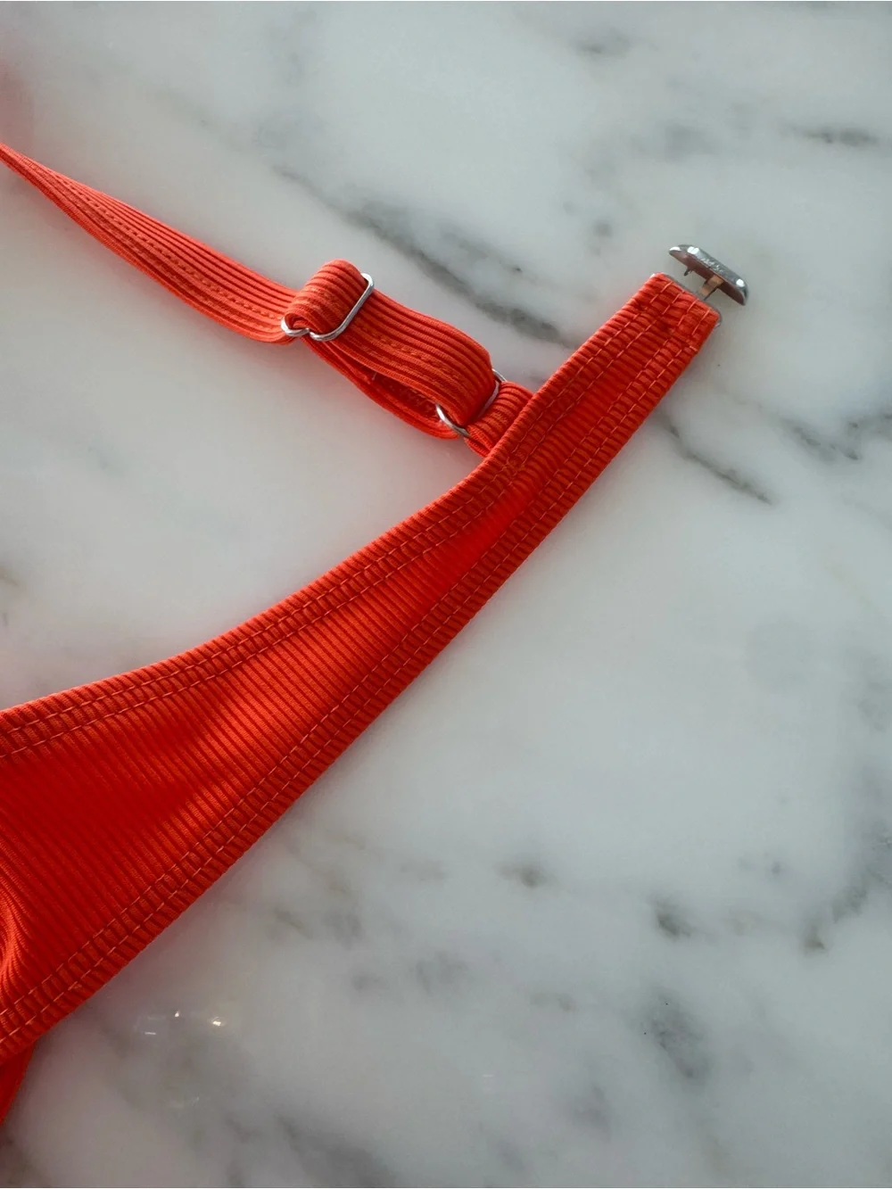 Ribbed Orange Two-Piece Bikini Set